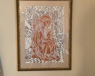 Twin Bedroom 
Mary & Jesus artwork 