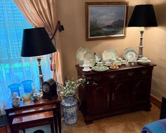 Formal Living Room 
Nesting tables
Server
Pair of lamps
