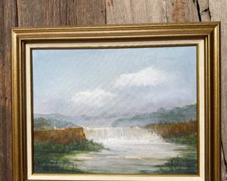 Family Room 
Waterfall painting by Marjorie Walters 