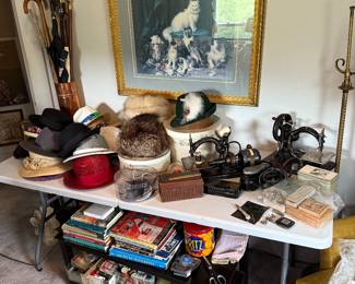 Sewing Room
Hats-fur, straw, wool felt
Sewing/crafting books
Sewing notions