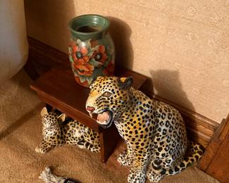 Parlor 
Large Cheetah figurines