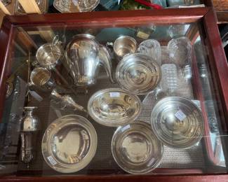 Family Room - Case Table
Sterling Silver pieces-Tiffany & Co. early sterling vase