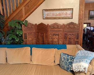 Formal Living Room 
Carved privacy screen 
