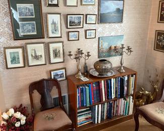 Library
Art books/travel books
Artwork 
Candelabra’s 
