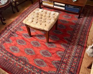 Parlor 
Bokhara area rug
Tufted ottoman 