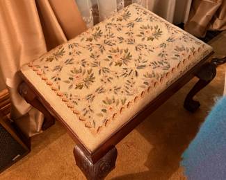 Formal Living Room 
Needlepoint stool