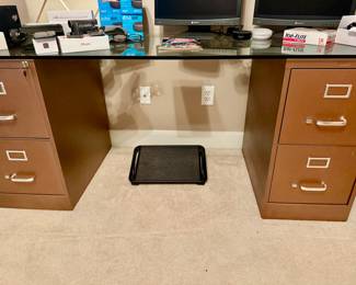 File cabinets with a 1/2 in glass top