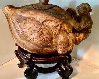 Vintage Shin Wan Ware Pottery Monkey Tea Pot