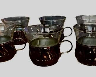 Set of 6 Schott Mainz Jena Glas Insert Cups With Silver Plated Holders Etsy