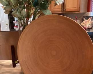 Round Bamboo Wood Platter Bowl