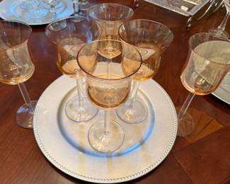 Amber Colored Wine Glasses 