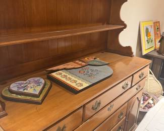 Ethan Allen Maple Hutch China Cabinet