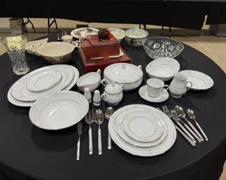 Noritake China - “Silk Ribbons” pattern, service for 16 and accessories.  Also, Lenox  “Winter Greetings” pattern, service for 11 and accessories.