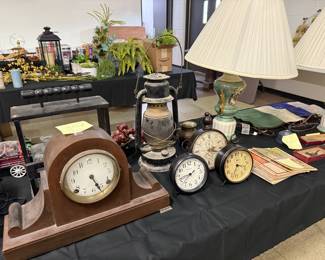 Clocks, vintage Victorian George & Martha cameo porcelain lamps