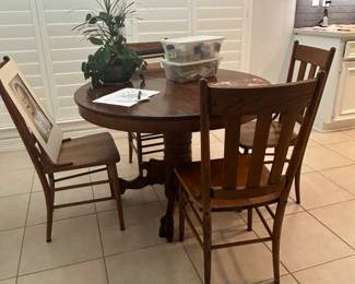 antique kitchen table and chairs