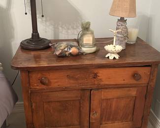 Leather top side table