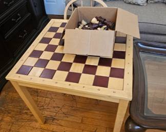 Lots of chess boards and tables