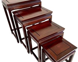 Set of four Ming Rosewood Nesting Tables