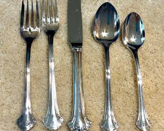 Towle Boston Chippendale Silverplate Silverware Flatware. Close up.