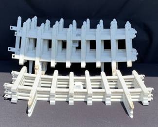 White plastic garden border fencing