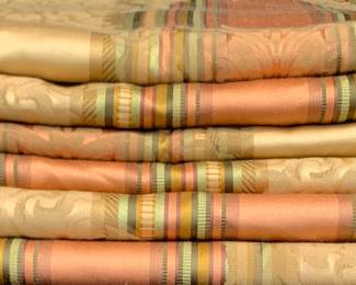 Floor length damask lined drapes