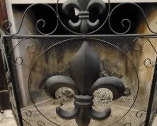 Fleur-de-lis fireplace screen