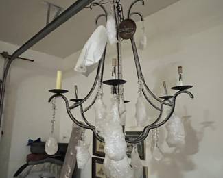 Beautiful black and glass/crystal chandelier