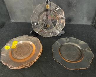 Pink Depression Dessert Plates