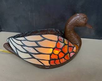 Leaded Glass Duck Lamp -SOLD