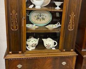 Walnut Art Deco China Cabinet