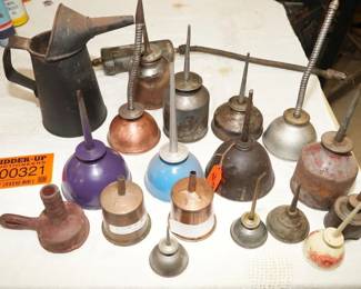 Vintage oil can collection