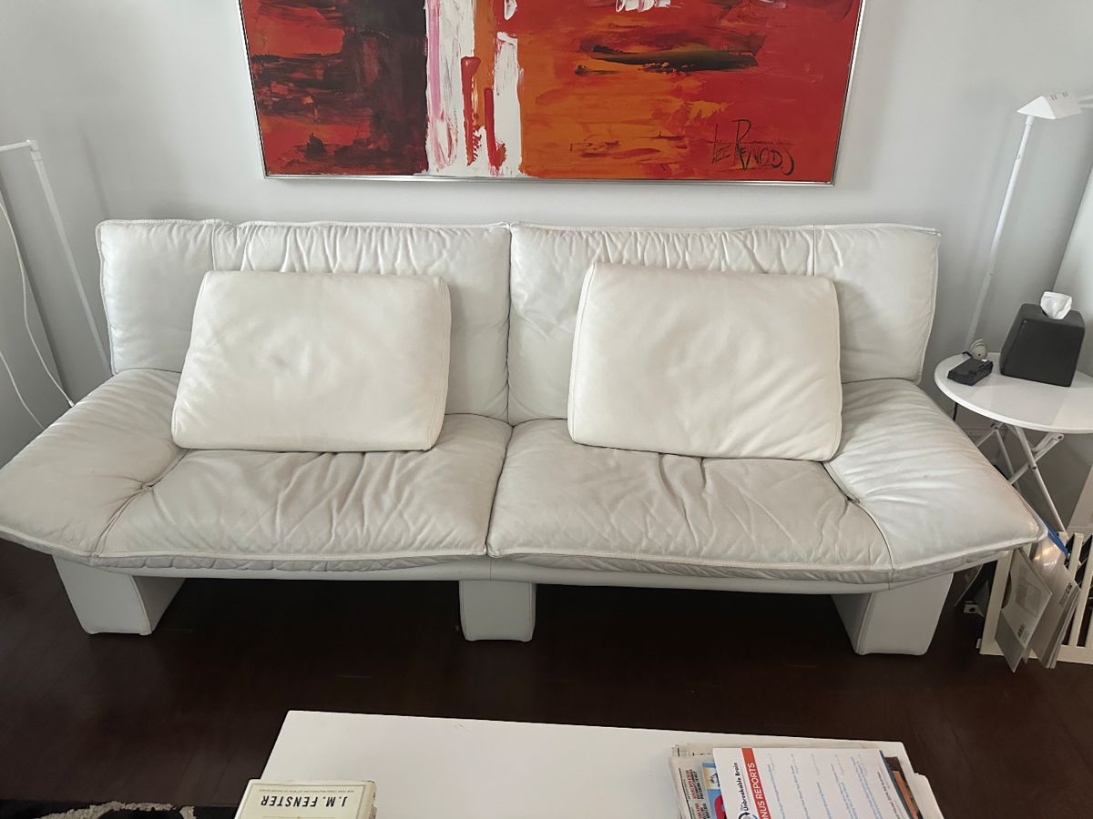 Italian Post Leather Couch by Nicoletti  Salotti.
