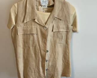 Cornell linen vest M / Sigrid Olsen blouse and linen pants in a  4