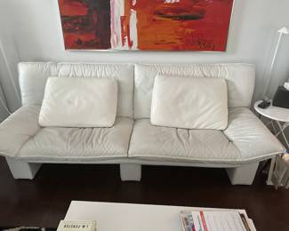 Italian Post Leather Couch by Nicoletti  Salotti.
