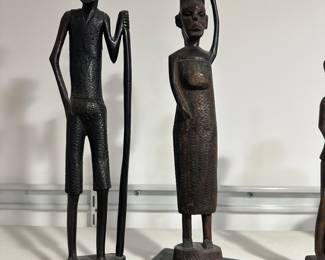 Pair of hand carved African Maasai Couple 