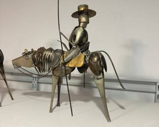 Small Metal Sculpture of Don Quiote 