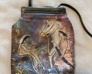 Vintage hand painted bag by Brit Rosen
