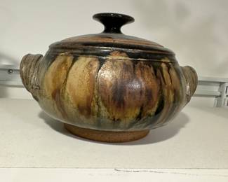 Stoneware Casserole signed by Maishe Dickman