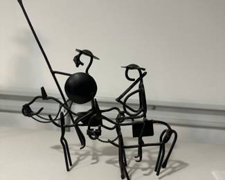 Small Metal Sculpture of Don Quiote and Sancho Panza