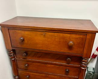 Antique ca-Mid 1800's Empire Chest of Drawers.  Deep Top Drawer with Graduated Lower Drawers