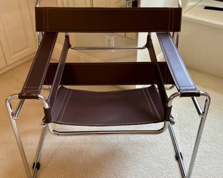 Wassily-Style Modern Accent Chair – Chrome & Leather