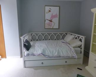 White wood daybed with storage, Chanel picture