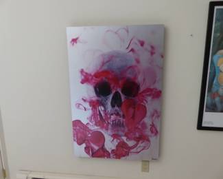 Framed poster, skull art by Parvez