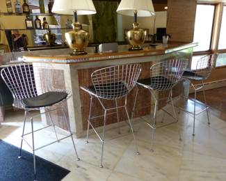 Set of 4 bar stools (style of Harry Bertoia for Knoll)
