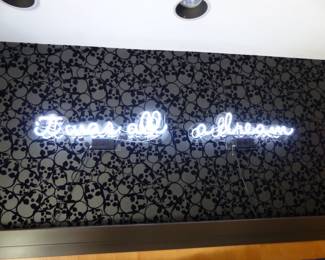 Hanging neon sign
