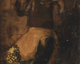 146
Luis Alberto Solari
1918-1993, Uruguayan
Zoomorphic form with a standing bouquet, 1963
Collage and mixed media on board
Signed and dated: Luis a. Solari / 63
9.5" H x 7" W
Estimate: $300 - $500
