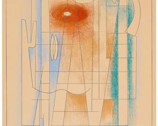 80
Carlos Mérida
1891-1984, Guatemalan
"El Abuelo Ixmucane," 1966
Screenprint in colors on lightweight cardstock
Edition: 48/50
Signed and numbered in pencil in the lower margin: Carlos Merida
Image: 19" H x 14.375" W; Sheet: 20.75" H x 16.125" W
Estimate: $1,000 - $1,500
