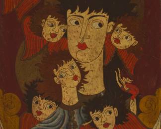 187
José Maria de Servin
1917-1983, Mexican
Angels
Oil on Masonite
Signed lower right: Jose Ma de Servin
28" H x 20.25" W
Estimate: $600 - $800