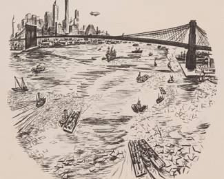 8
Jesús Escobedo
1918-1978, Mexican
Untitled, from the "New York Series," 1946
Lithograph on wove paper
Signed and dated in pencil in the lower margin, at right: Jesús Escobedo / 1946
Image: 9" H x 9.75" W; Sheet: 12.375" H x 19" W
Estimate: $500 - $700
