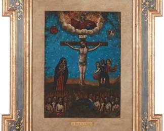 235
18th Century Spanish Colonial School
'La Alegora de la Redencion'
Oil on metal
Unsigned; titled on the frame plaque
14" H x 10" W
Estimate: $600 - $800